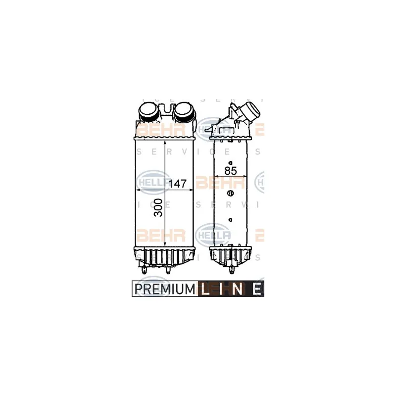 Intercooler, échangeur HELLA 8ML 376 911-401