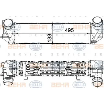 Intercooler, échangeur HELLA 8ML 376 911-454