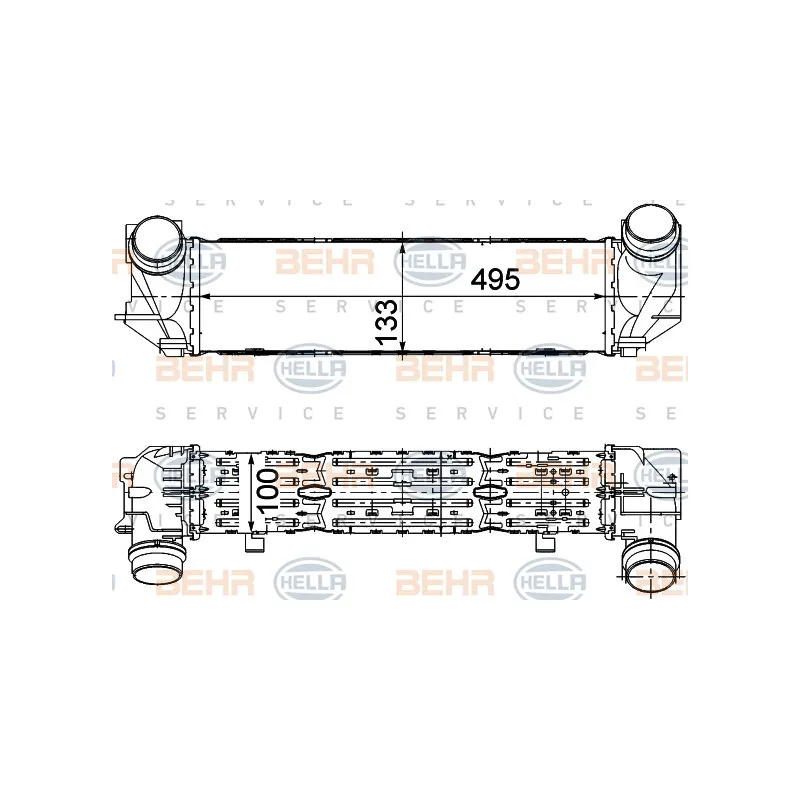 Intercooler, échangeur HELLA 8ML 376 911-454