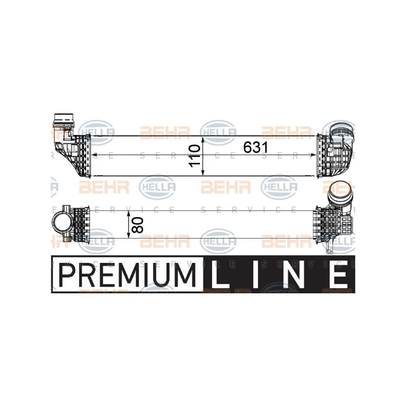 Intercooler, échangeur HELLA 8ML 376 912-121