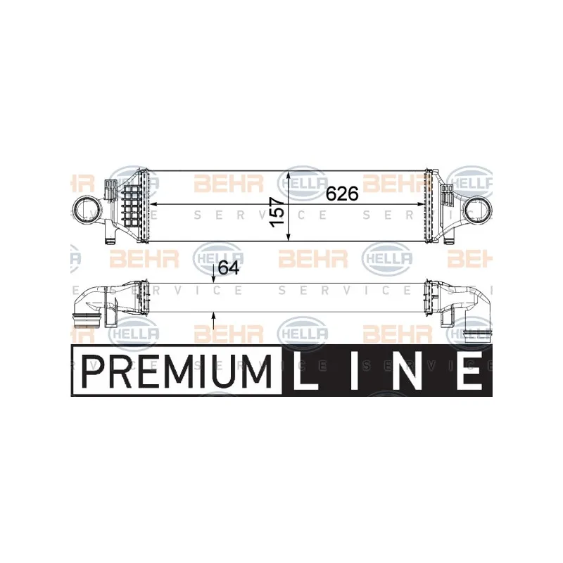 Intercooler, échangeur HELLA 8ML 376 924-051