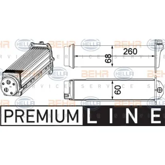 Intercooler, échangeur HELLA 8ML 376 924-101