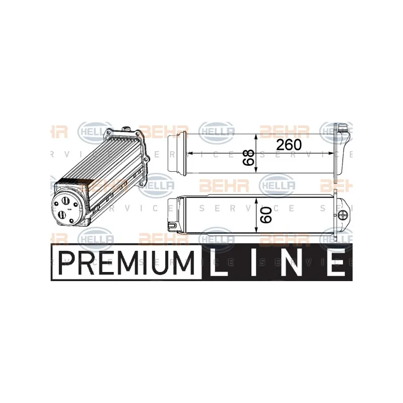 Intercooler, échangeur HELLA 8ML 376 924-101