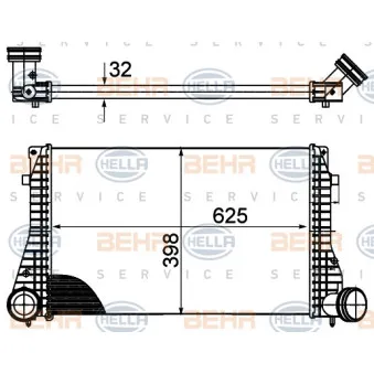 Intercooler, échangeur HELLA 8ML 376 988-004