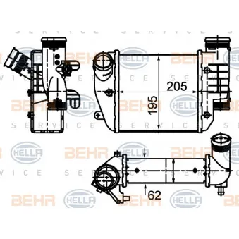 Intercooler, échangeur HELLA 8ML 376 988-024