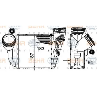 Intercooler, échangeur HELLA 8ML 376 988-034