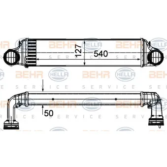 Intercooler, échangeur HELLA 8ML 376 988-064