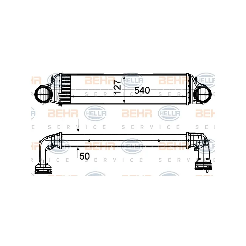 Intercooler, échangeur HELLA 8ML 376 988-064