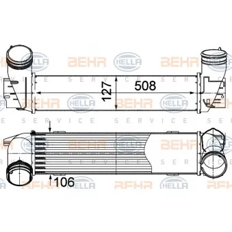 Intercooler, échangeur HELLA 8ML 376 988-084