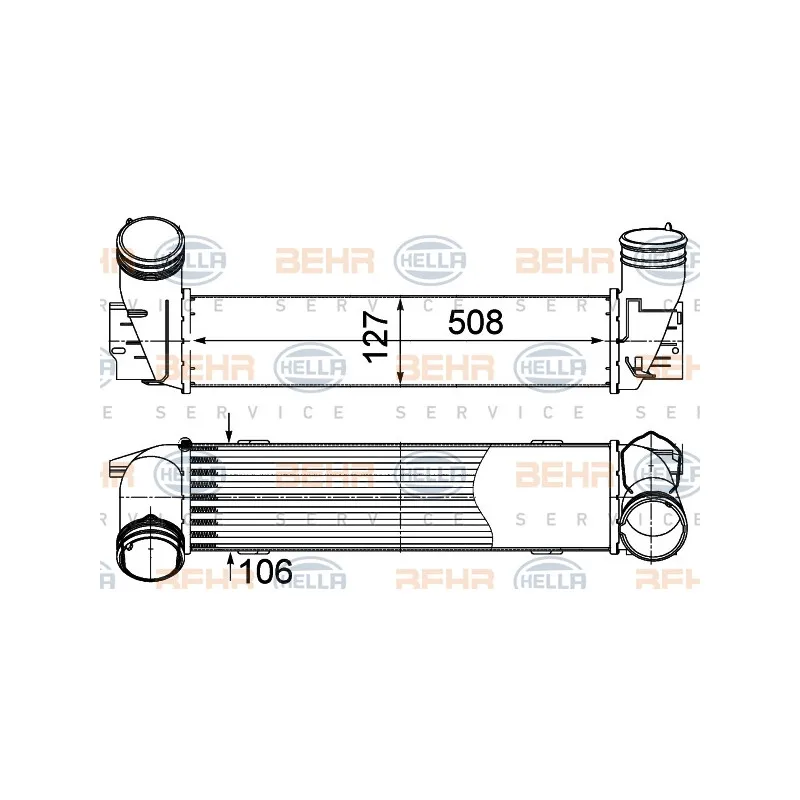 Intercooler, échangeur HELLA 8ML 376 988-084