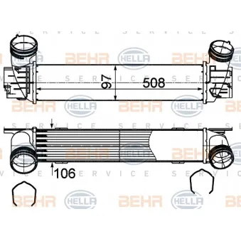 Intercooler, échangeur HELLA 8ML 376 988-094