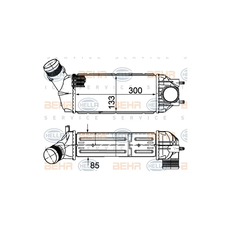 Intercooler, échangeur HELLA 8ML 376 988-104