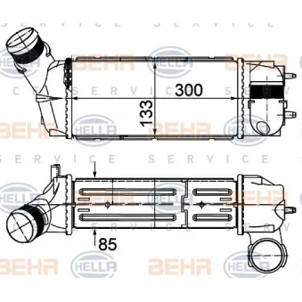 Intercooler, échangeur HELLA 8ML 376 988-114