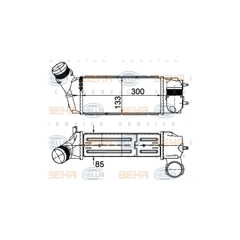 Intercooler, échangeur HELLA 8ML 376 988-114
