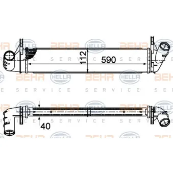 Intercooler, échangeur HELLA 8ML 376 988-134