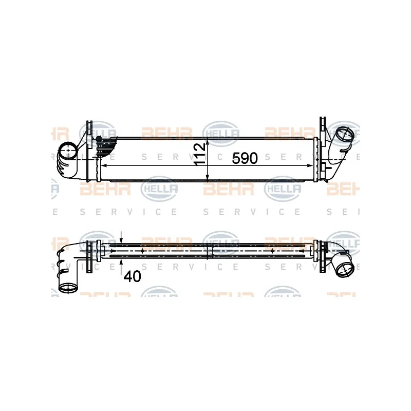 Intercooler, échangeur HELLA 8ML 376 988-134