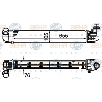 Intercooler, échangeur HELLA 8ML 376 988-144