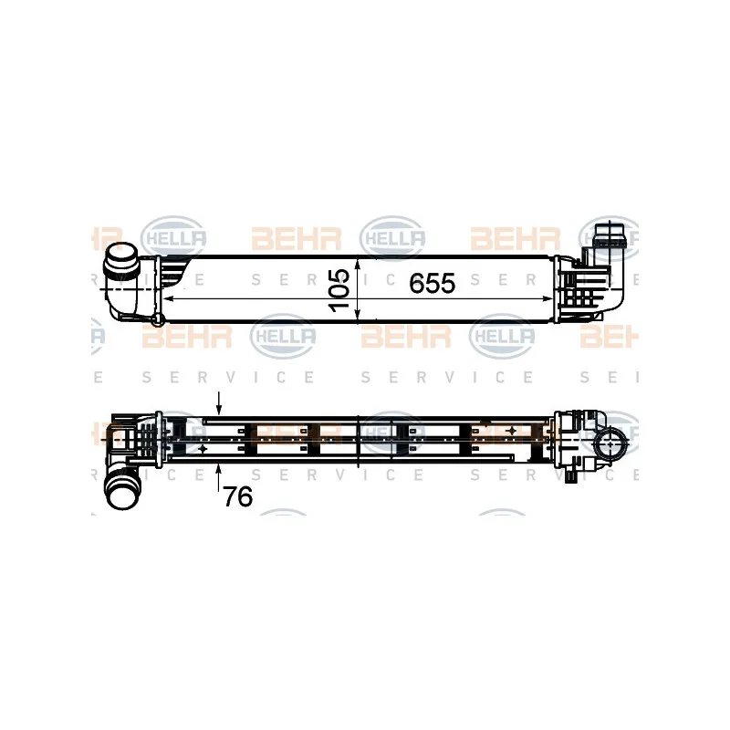 Intercooler, échangeur HELLA 8ML 376 988-144