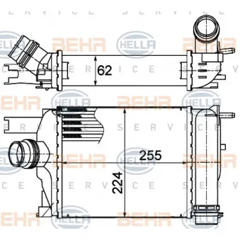 Intercooler, échangeur HELLA 8ML 376 988-154