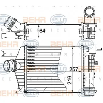 Intercooler, échangeur HELLA 8ML 376 988-164