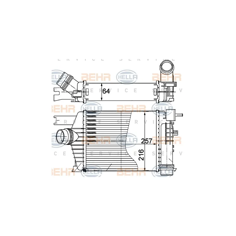 Intercooler, échangeur HELLA 8ML 376 988-164