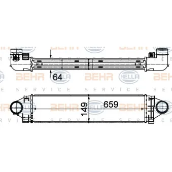 Intercooler, échangeur HELLA 8ML 376 988-194