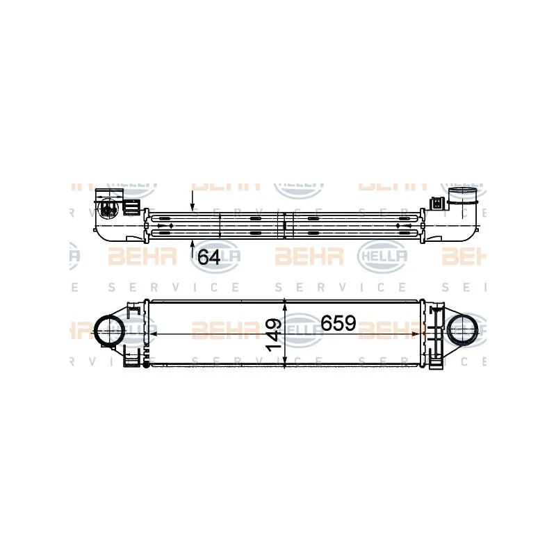 Intercooler, échangeur HELLA 8ML 376 988-194