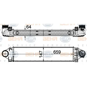 Intercooler, échangeur HELLA 8ML 376 988-254