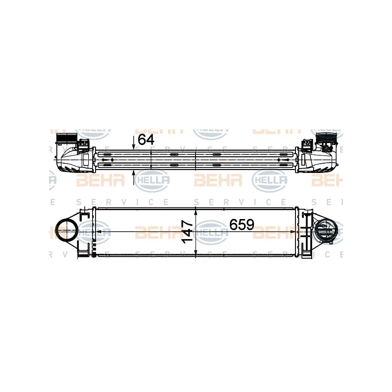 Intercooler, échangeur HELLA 8ML 376 988-254