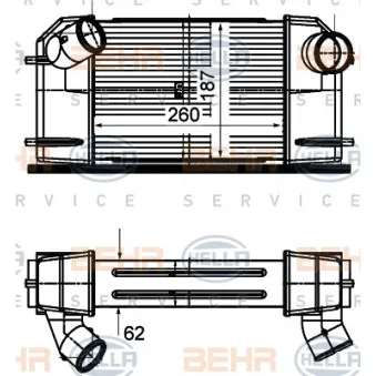 Intercooler, échangeur HELLA 8ML 376 988-274