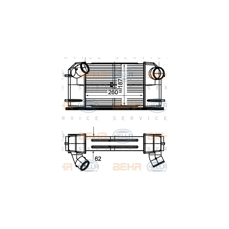 Intercooler, échangeur HELLA 8ML 376 988-274