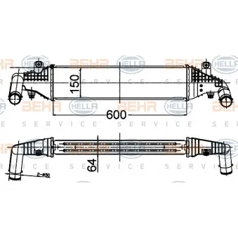 Intercooler, échangeur HELLA 8ML 376 988-284