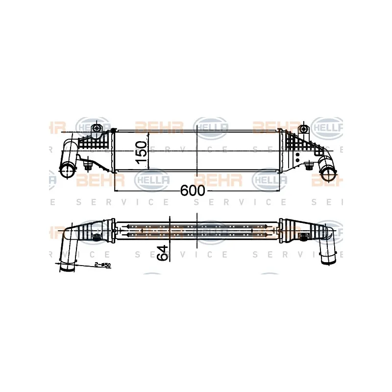 Intercooler, échangeur HELLA 8ML 376 988-284