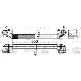 Intercooler, échangeur HELLA 8ML 376 988-294