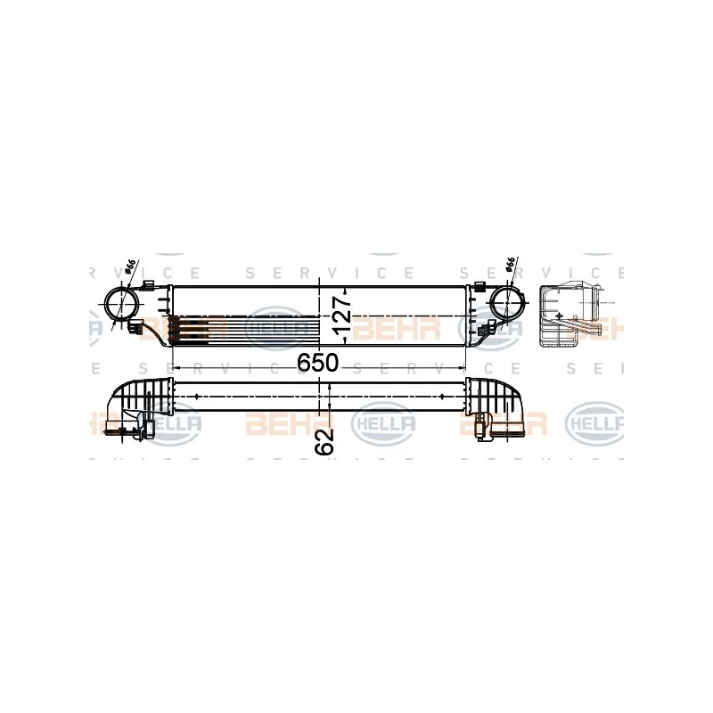 Intercooler, échangeur HELLA 8ML 376 988-294