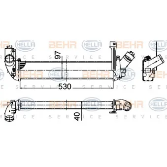 Intercooler, échangeur HELLA 8ML 376 988-314
