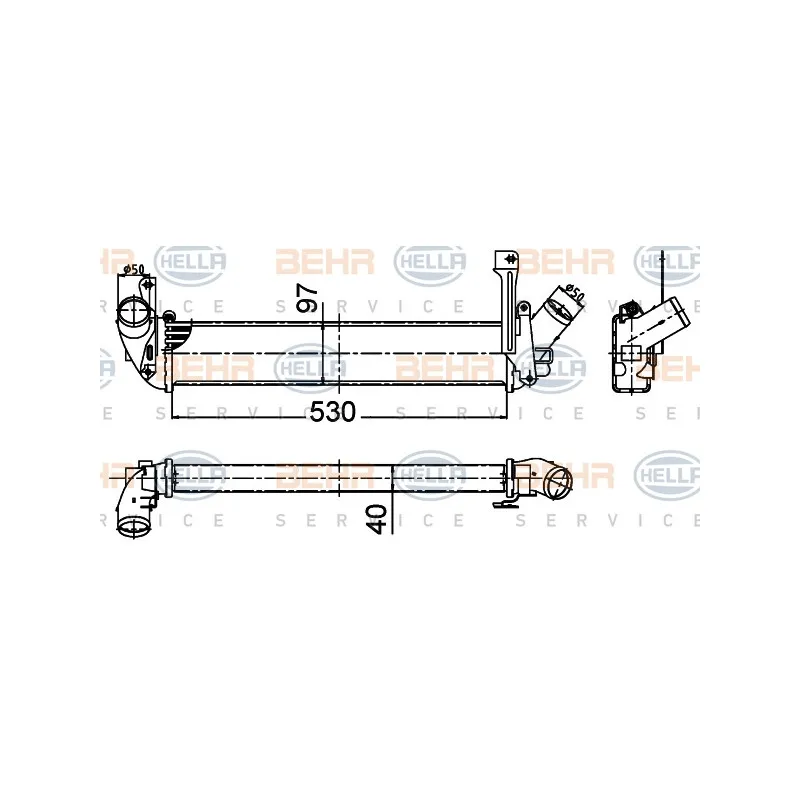 Intercooler, échangeur HELLA 8ML 376 988-314