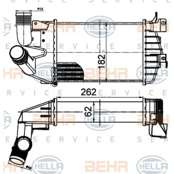 Intercooler, échangeur HELLA 8ML 376 988-364