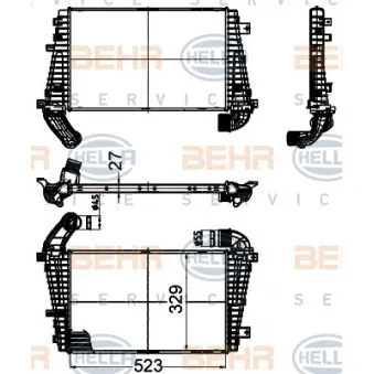 Intercooler, échangeur HELLA 8ML 376 988-374