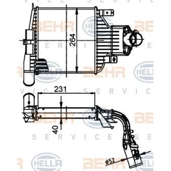 Intercooler, échangeur HELLA 8ML 376 988-384