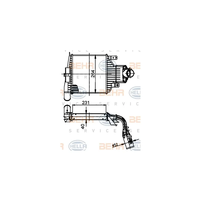 Intercooler, échangeur HELLA 8ML 376 988-384