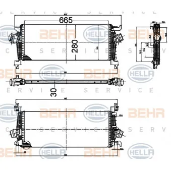 Intercooler, échangeur HELLA 8ML 376 988-414