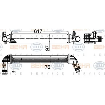 Intercooler, échangeur HELLA 8ML 376 988-494