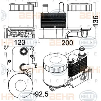 Radiateur d'huile HELLA 8MO 376 797-071