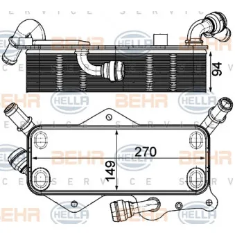 Radiateur d'huile de boîte automatique HELLA 8MO 376 908-061