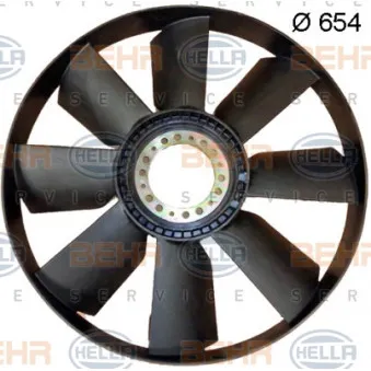 Roue du souffleur, refroidissementdu moteur HELLA 8MV 376 702-001