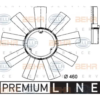 Roue du souffleur, refroidissementdu moteur HELLA 8MV 376 733-171