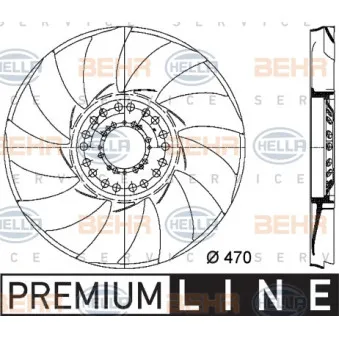 Roue du souffleur, refroidissementdu moteur HELLA