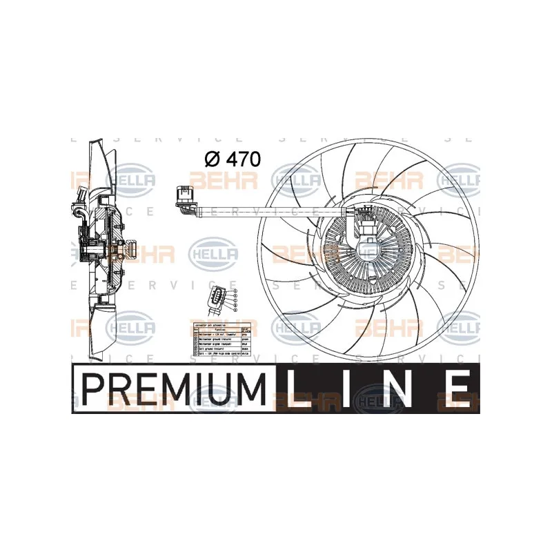 Ventilateur, refroidissement du moteur HELLA 8MV 376 734-461