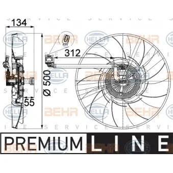Ventilateur, refroidissement du moteur HELLA 8MV 376 757-301